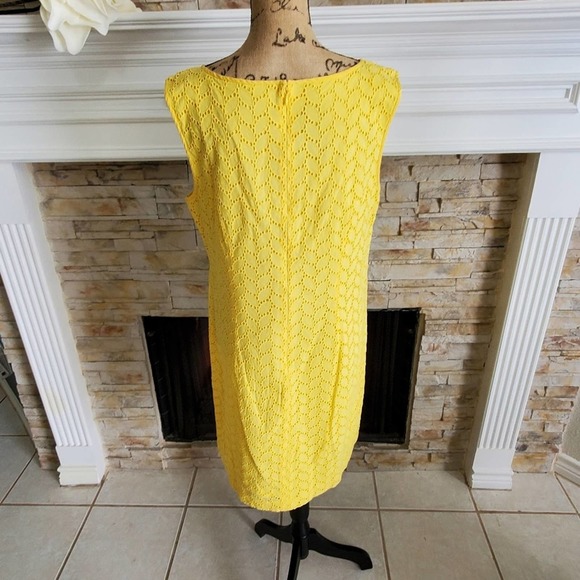 Loft sunshine yellow eyelet cutout sun dress size‎ 12 - Picture 4 of 6